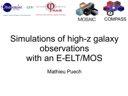 Simulations of high-z galaxy observations with an E