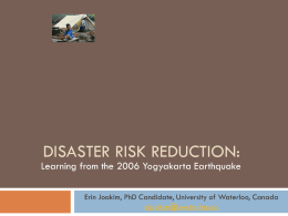Disaster Risk Reduction: