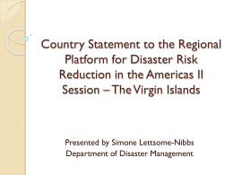 Country Statement to the Regional Platform for Disaster