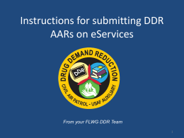 Instructions for using CAP eServices online DDR Reporting