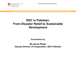 SDC in Pakistan 1966-2011