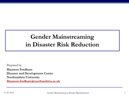 United Nations Development Programme Disaster Management