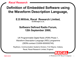 Definition of Embedded Software using the Waveform