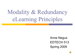 Modality & Redundancy eLearning Principles