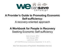 A Provider’s Guide to Promoting Economic Self