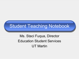 Student Teaching Notebook