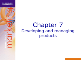 Essentials of marketing – Chapter 7
