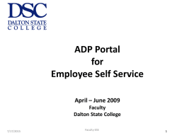 ADP Portal for ESS - Discover Dalton State