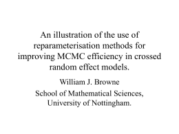 An illustration of the use of reparameterisation methods