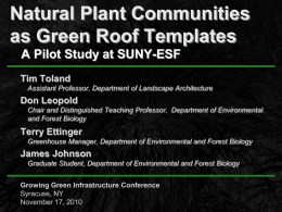 Natural Plant Communities as Green Roof Templates