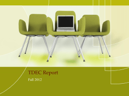 NAD TDEC Fall 2012 Report