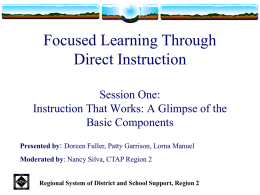 Explicit Direct Instruction - Tehama County Department of