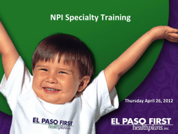 NPI - El Paso First Health Plans Inc.
