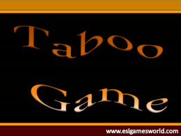 Body Parts PPT Taboo Game- DOWNLOAD NOW!