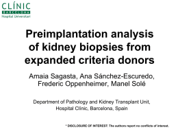 Preimplantation analysis of kidney biopsies from expanded