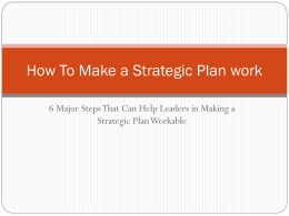 How To Make a Strategic Plan work