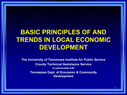 BASIC PRINCIPLES OF AND TRENDS IN LOCAL ECONOMIC …