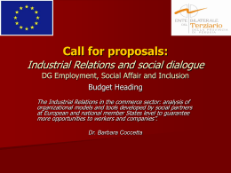 Call for proposals: Industrial Relations and social