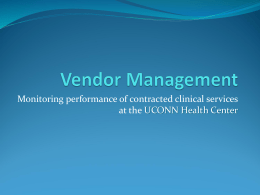 Vendor Management - Procurement at UConn Health