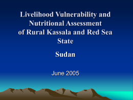 Livelihood Vulnerability and Nutritional Assessment of
