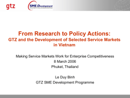 Service Market - Facilitation by GTZ Vietnam