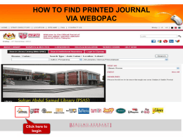 HOW TO FIND PRINTED JOURNAL