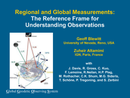 Regional and Global Measurements: The Reference Frame for