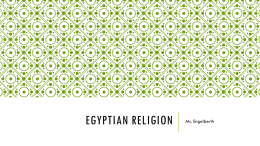 Egyptian Religion - Woodcliff Lake School District / Overview