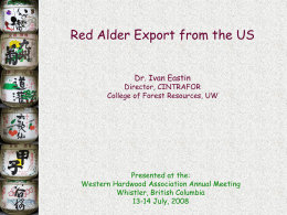 Red Alder Exports - Western Hardwood Association