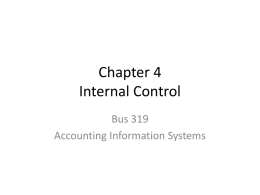 Chapter 4 Internal Control - California Polytechnic State