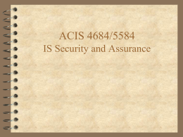 ACIS/MSCI 4564 Object Oriented Systems Development www.cob
