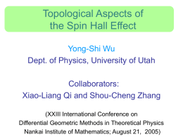 Topologoical Aspects of the Spin Hall Effect