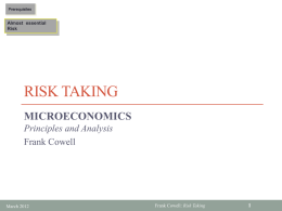 Risk Taking - The Subjective Approach to Inequality