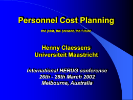 Personnel Cost Planning