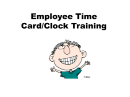 Time Card Training - Timeclock- Non exempt