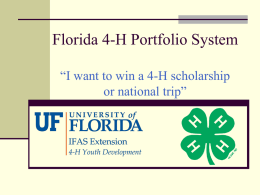 I want to win a 4-H scholarship or national trip”
