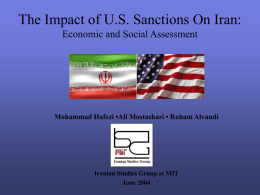 U.S. Sanctions On Iran: Economic and Social Assessment