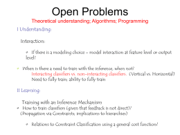 Open Problems Theoretical understanding and Algorithms