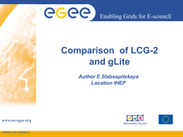 Comparison of LCG