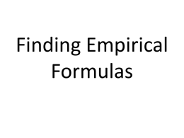 Finding Empirical Formulas