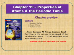 Properties of Atoms and the Periodic Table