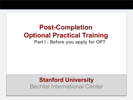 Post-Completion Optional Practical Training