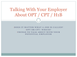 Talking With Your Employer About OPT/CPT