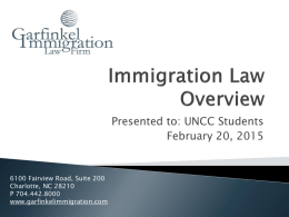 Immigration Law Overview