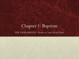 Chapter 1: Baptism - Midwest Theological Forum