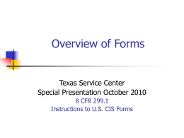 USCIS Forms Overview