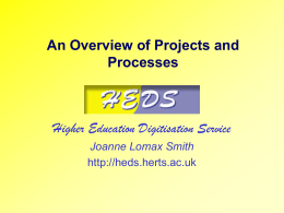 An Overview of Projects and Processes