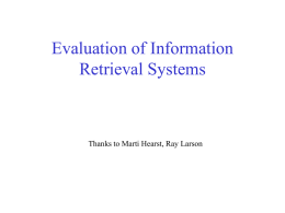 Information Organization and Retrieval