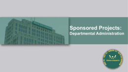 Research Administration for the Departmental Administrator