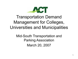 Transportation Demand Management for Colleges